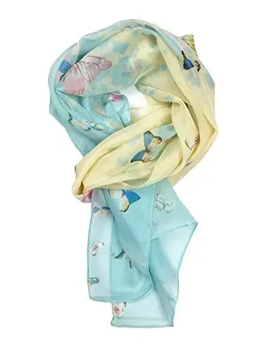 YOUR SMILE Ladies/Women's Lightweight Floral Print/Solid Color mixture Shawl Scarf For Spring Summer season - 3