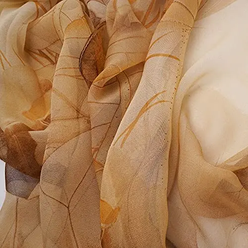 YOUR SMILE Ladies/Women's Lightweight Floral Print/Solid Color mixture Shawl Scarf For Spring Summer season - 5