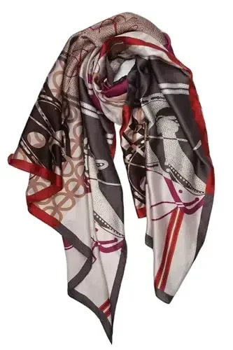 YOUR SMILE Large Mulberry Silk Feeling Long Stain Scarf Lightweight Sunscreen Shawls Wraps for Women 