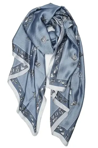 YOUR SMILE Large Mulberry Silk Feeling Long Stain Scarf Lightweight Sunscreen Shawls Wraps for Women - 1