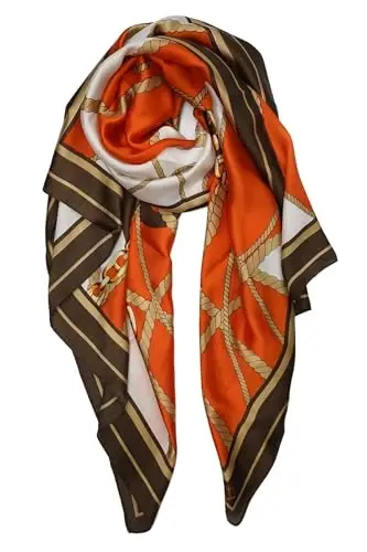 YOUR SMILE Large Mulberry Silk Feeling Long Stain Scarf Lightweight Sunscreen Shawls Wraps for Women - 1