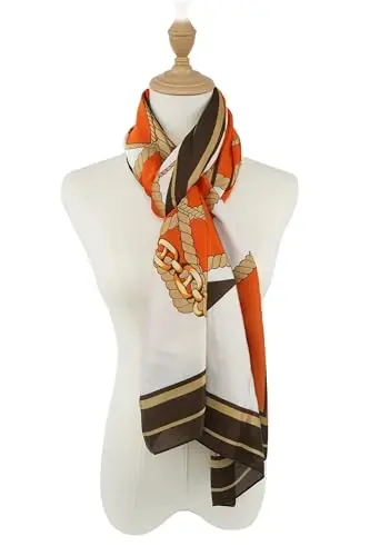 YOUR SMILE Large Mulberry Silk Feeling Long Stain Scarf Lightweight Sunscreen Shawls Wraps for Women - 5