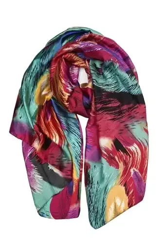 YOUR SMILE Large Mulberry Silk Feeling Long Stain Scarf Lightweight Sunscreen Shawls Wraps for Women 
