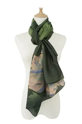 YOUR SMILE Large Mulberry Silk Feeling Long Stain Scarf Lightweight Sunscreen Shawls Wraps for Women - 3