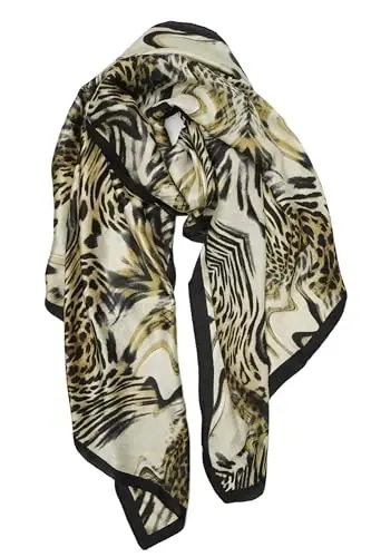 YOUR SMILE Large Mulberry Silk Feeling Long Stain Scarf Lightweight Sunscreen Shawls Wraps for Women - 1