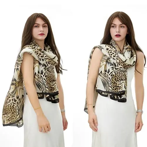 YOUR SMILE Large Mulberry Silk Feeling Long Stain Scarf Lightweight Sunscreen Shawls Wraps for Women - 2