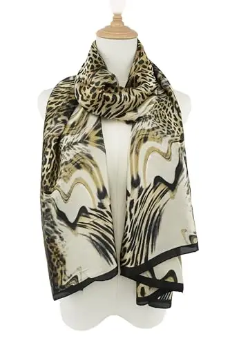 YOUR SMILE Large Mulberry Silk Feeling Long Stain Scarf Lightweight Sunscreen Shawls Wraps for Women - 4