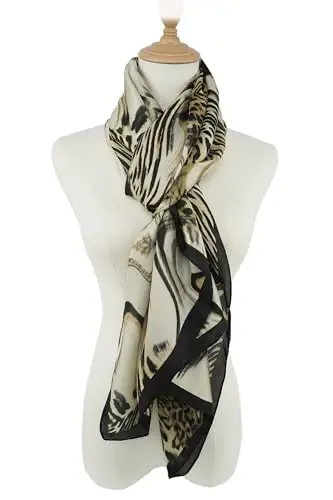 YOUR SMILE Large Mulberry Silk Feeling Long Stain Scarf Lightweight Sunscreen Shawls Wraps for Women - 5