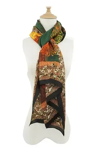 YOUR SMILE Large Mulberry Silk Feeling Long Stain Scarf Lightweight Sunscreen Shawls Wraps for Women - 3