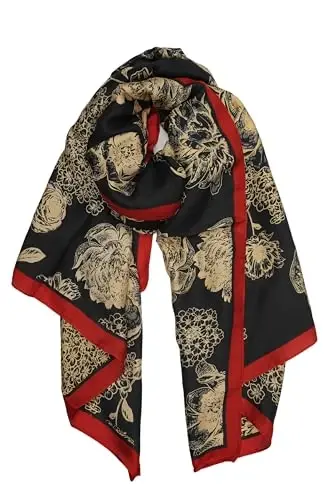 YOUR SMILE Large Mulberry Silk Feeling Long Stain Scarf Lightweight Sunscreen Shawls Wraps for Women - 1