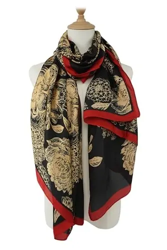YOUR SMILE Large Mulberry Silk Feeling Long Stain Scarf Lightweight Sunscreen Shawls Wraps for Women - 2