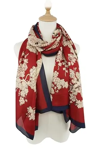 YOUR SMILE Large Mulberry Silk Feeling Long Stain Scarf Lightweight Sunscreen Shawls Wraps for Women - 4