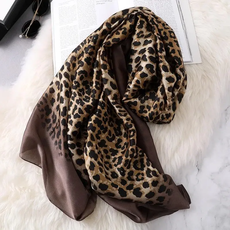 YOUR SMILE Large Mulberry Silk Feeling Long Stain Scarf Lightweight Sunscreen Shawls Wraps for Women - 6