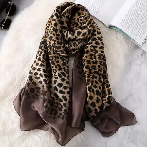 YOUR SMILE Large Mulberry Silk Feeling Long Stain Scarf Lightweight Sunscreen Shawls Wraps for Women - 7