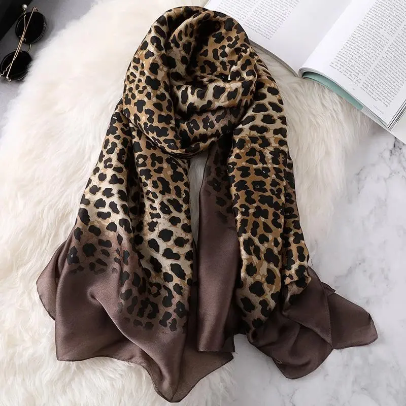 YOUR SMILE Large Mulberry Silk Feeling Long Stain Scarf Lightweight Sunscreen Shawls Wraps for Women - 7