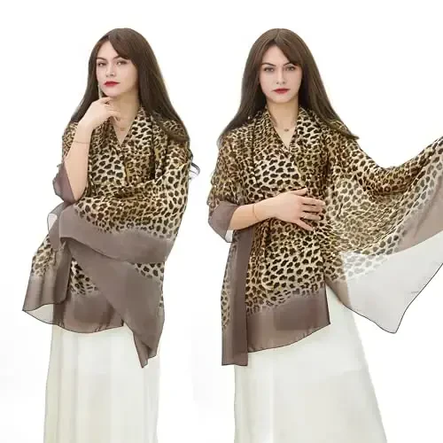 YOUR SMILE Large Mulberry Silk Feeling Long Stain Scarf Lightweight Sunscreen Shawls Wraps for Women - 2