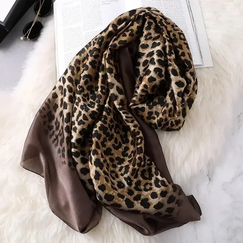 YOUR SMILE Large Mulberry Silk Feeling Long Stain Scarf Lightweight Sunscreen Shawls Wraps for Women - 6