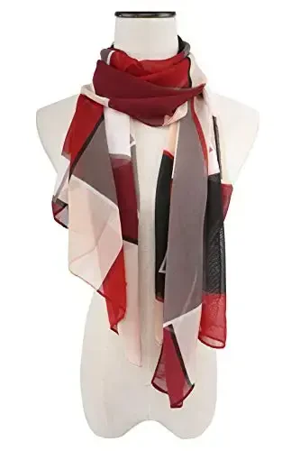 YOUR SMILE Ladies/Women's Lightweight Floral Print/Solid Color mixture Shawl Scarf For Spring Summer season - YOUR (1)