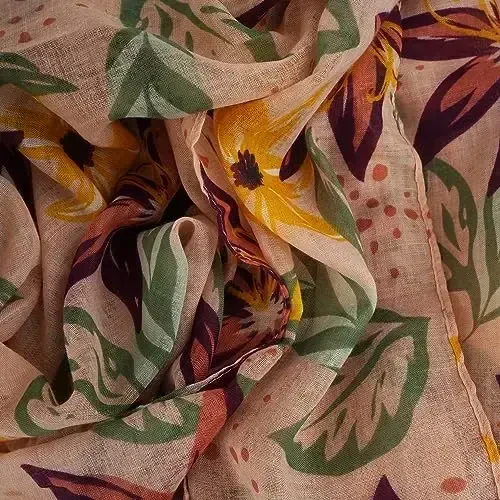 YOUR SMILE Large Boho Scarf for Women Lightweight Floral Printed Scarves Fall Winter Fashion Fringed Shawl wraps - 5
