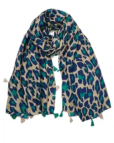 YOUR SMILE Large Boho Scarf for Women Lightweight Floral Printed Scarves Fall Winter Fashion Fringed Shawl wraps 