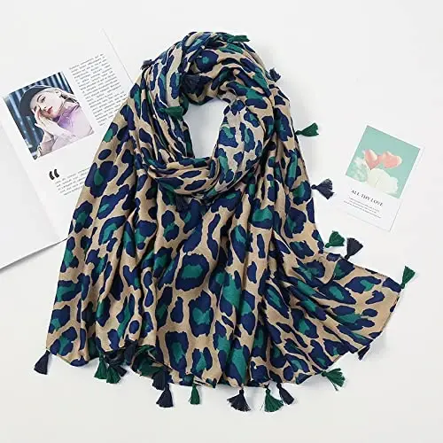 YOUR SMILE Large Boho Scarf for Women Lightweight Floral Printed Scarves Fall Winter Fashion Fringed Shawl wraps - 4