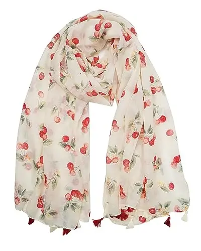 YOUR SMILE Large Boho Scarf for Women Lightweight Floral Printed Scarves Fall Winter Fashion Fringed Shawl wraps - 1