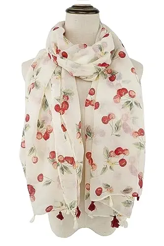 YOUR SMILE Large Boho Scarf for Women Lightweight Floral Printed Scarves Fall Winter Fashion Fringed Shawl wraps - 2