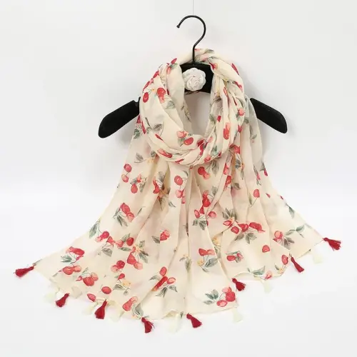 YOUR SMILE Large Boho Scarf for Women Lightweight Floral Printed Scarves Fall Winter Fashion Fringed Shawl wraps - 4