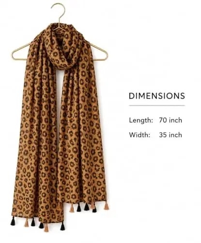 YOUR SMILE Large Boho Scarf for Women Lightweight Floral Printed Scarves Fall Winter Fashion Fringed Shawl wraps - 4