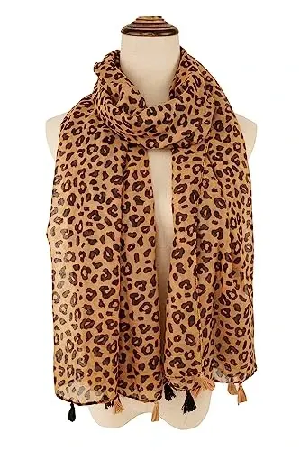 YOUR SMILE Large Boho Scarf for Women Lightweight Floral Printed Scarves Fall Winter Fashion Fringed Shawl wraps - 3