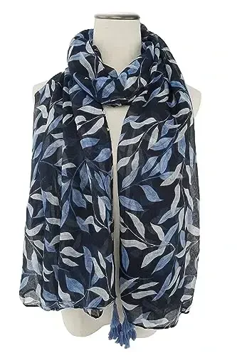 YOUR SMILE Large Boho Scarf for Women Lightweight Floral Printed Scarves Fall Winter Fashion Fringed Shawl wraps - MODAZONE (1)