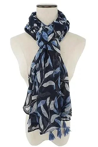 YOUR SMILE Large Boho Scarf for Women Lightweight Floral Printed Scarves Fall Winter Fashion Fringed Shawl wraps - 3