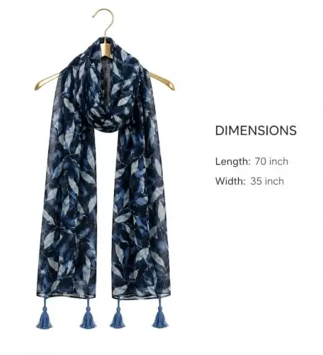 YOUR SMILE Large Boho Scarf for Women Lightweight Floral Printed Scarves Fall Winter Fashion Fringed Shawl wraps - 4