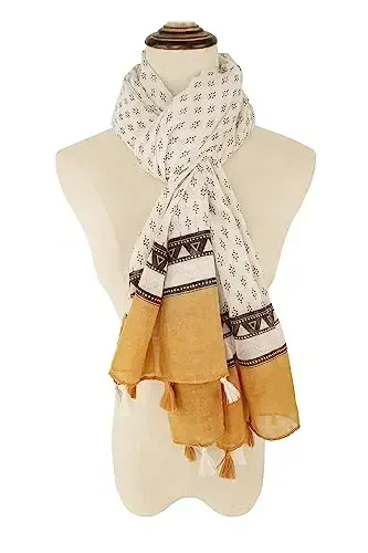 YOUR SMILE Large Boho Scarf for Women Lightweight Floral Printed Scarves Fall Winter Fashion Fringed Shawl wraps - 3