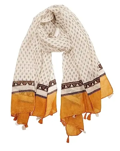 YOUR SMILE Large Boho Scarf for Women Lightweight Floral Printed Scarves Fall Winter Fashion Fringed Shawl wraps - 1