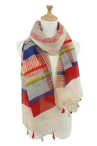 YOUR SMILE Large Boho Scarf for Women Lightweight Floral Printed Scarves Fall Winter Fashion Fringed Shawl wraps - 2