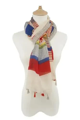 YOUR SMILE Large Boho Scarf for Women Lightweight Floral Printed Scarves Fall Winter Fashion Fringed Shawl wraps - 3