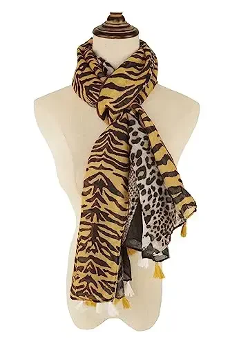 YOUR SMILE Large Boho Scarf for Women Lightweight Floral Printed Scarves Fall Winter Fashion Fringed Shawl wraps - 3