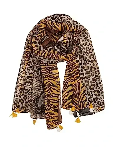 YOUR SMILE Large Boho Scarf for Women Lightweight Floral Printed Scarves Fall Winter Fashion Fringed Shawl wraps 