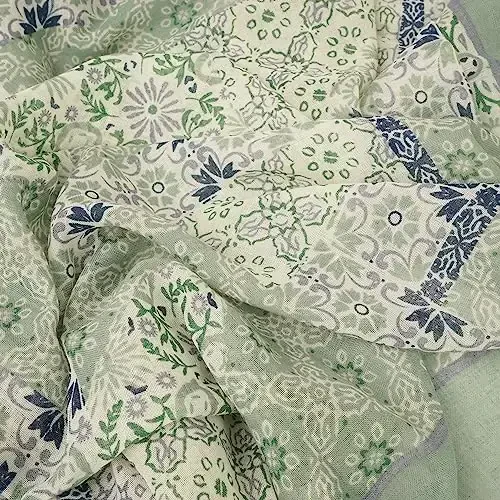 YOUR SMILE Large Boho Scarf for Women Lightweight Floral Printed Scarves Fall Winter Fashion Fringed Shawl wraps - 4