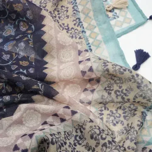 YOUR SMILE Large Boho Scarf for Women Lightweight Floral Printed Scarves Fall Winter Fashion Fringed Shawl wraps - 5