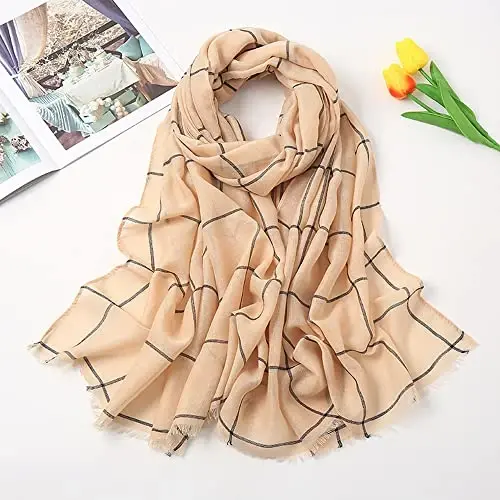 YOUR SMILE Ladies/Women's Lightweight Floral Print/Solid Color mixture Shawl Scarf For Spring Summer season - 5