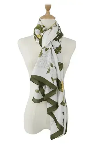 YOUR SMILE Large Mulberry Silk Feeling Long Stain Scarf Lightweight Sunscreen Shawls Wraps for Women - 3