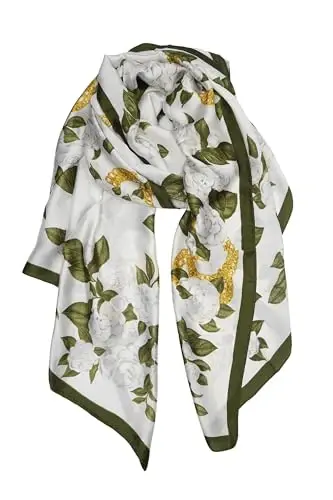 YOUR SMILE Large Mulberry Silk Feeling Long Stain Scarf Lightweight Sunscreen Shawls Wraps for Women - 1