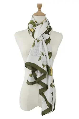 YOUR SMILE Large Mulberry Silk Feeling Long Stain Scarf Lightweight Sunscreen Shawls Wraps for Women - 3