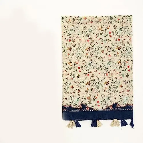 YOUR SMILE Large Boho Scarf for Women Lightweight Floral Printed Scarves Fall Winter Fashion Fringed Shawl wraps - 6
