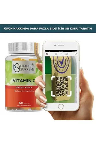 Gummies Vitamin C 60 Ta'mli Shakar - NATURE'S SUPREME (1)