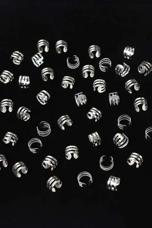 Gümüş Bohema Saç Küpe Seti 6 Adet-model19 - 2