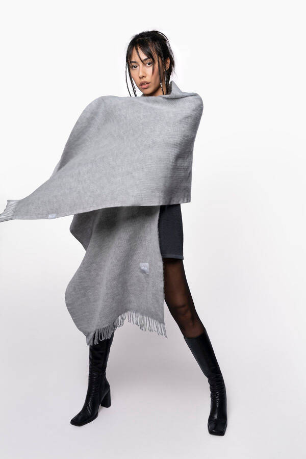 Silver Oversize Şal - 4