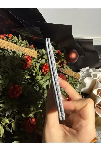 GÜMÜŞ RENGİ IŞILTILI SİMLİ KADIN KARTLIK-METALİK GÜMÜŞ - 3